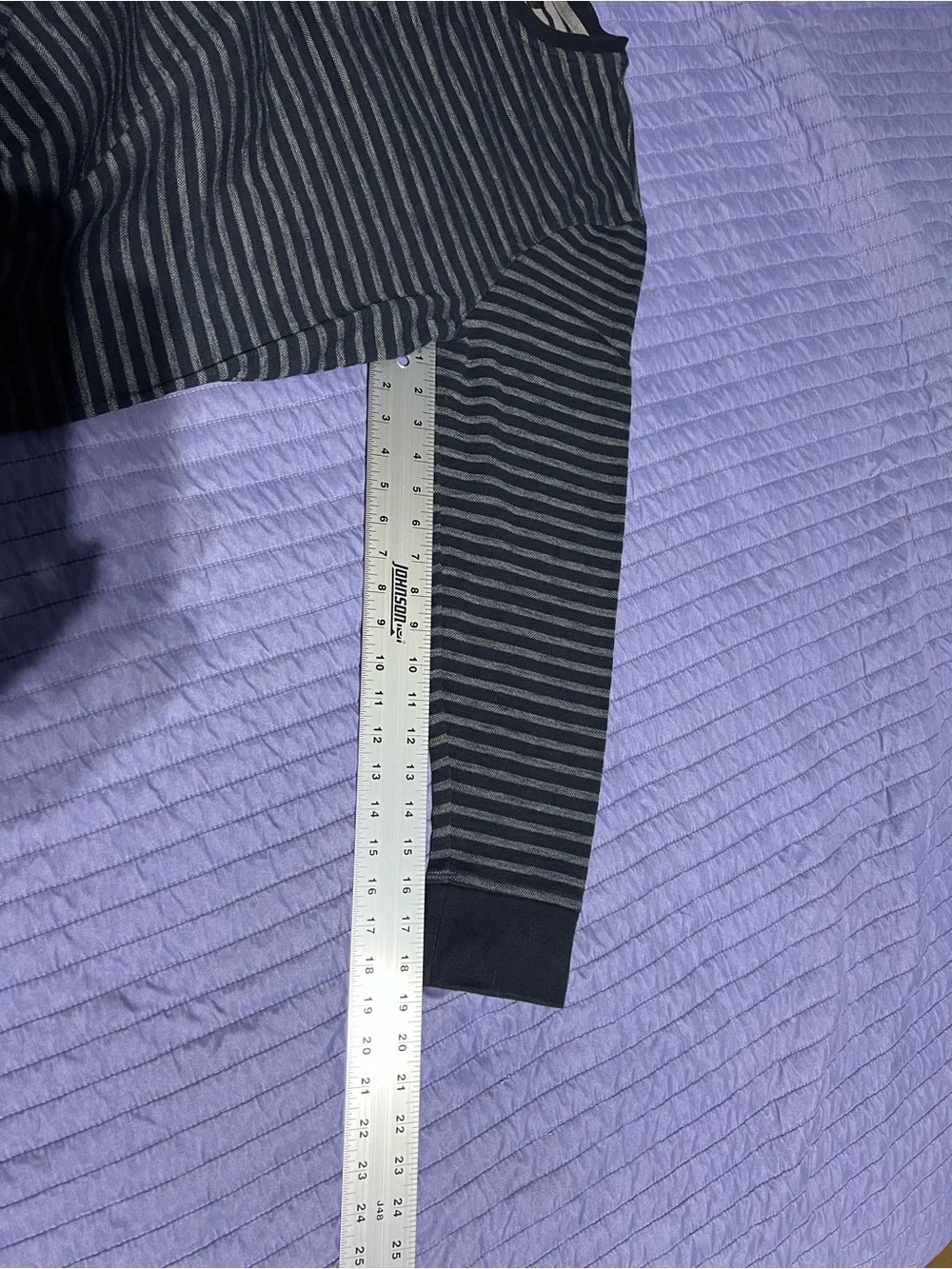 Banana Republic Navy and Gray Striped Henley Long-Sleeve Shirt XL